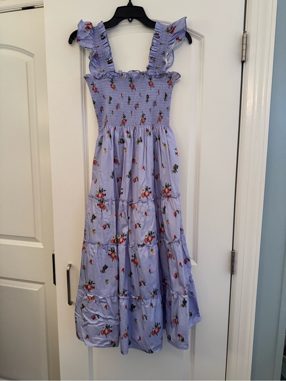 Hill House Lilac Floral Smocked Midi Dress